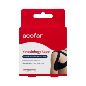 ACOFAR KINESIOLOGY TAPE VENDA NEGRO 5X5